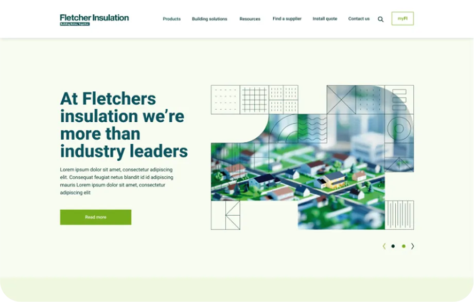 Fletchers website screen UI
